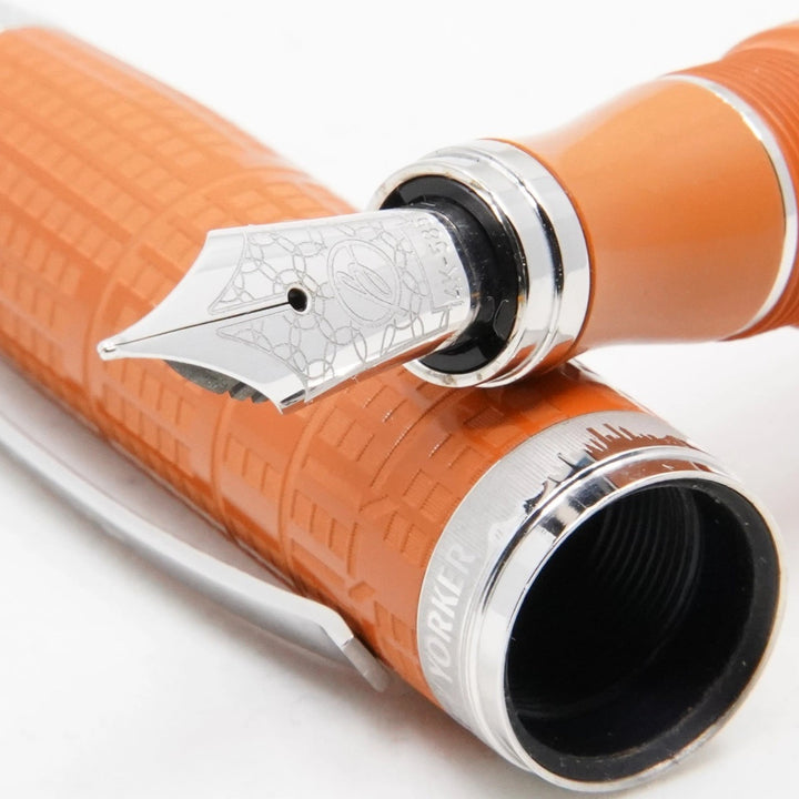 Bexley New Yorker Chrysler Building Chased - Orange Ebonite With Rhodium Trim