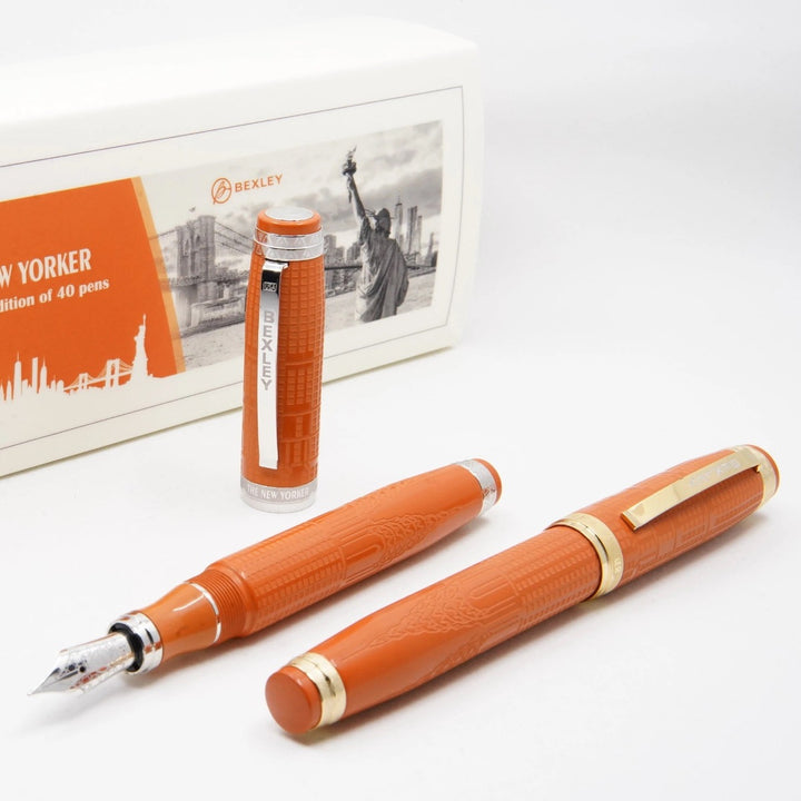Bexley New Yorker Chrysler Building Chased - Orange Ebonite with Gold Trim