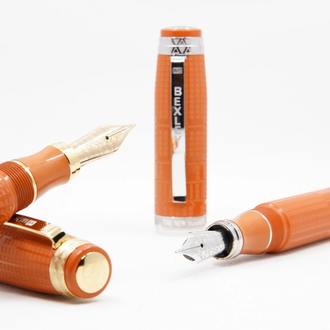 Bexley New Yorker Chrysler Building Chased - Orange Ebonite with Gold Trim