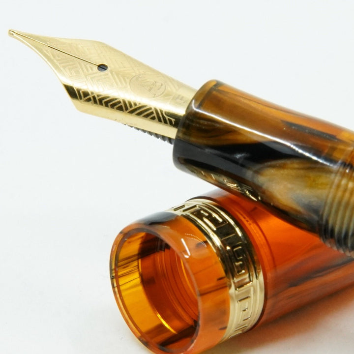 Armando Simoni Club Studio Brown Antelope Fountain Pen - Gold Trim