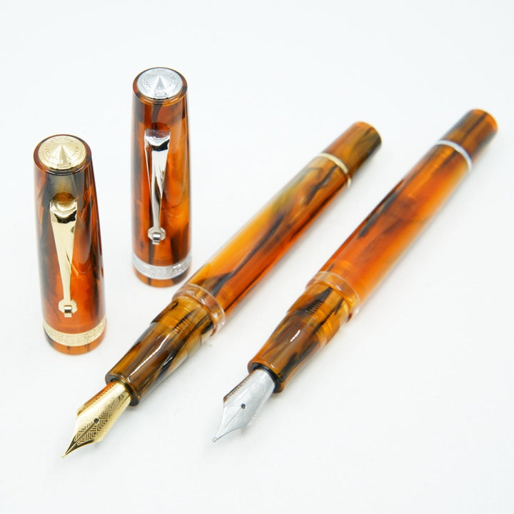 Armando Simoni Club Studio Brown Antelope Fountain Pen - Rhodium Trim