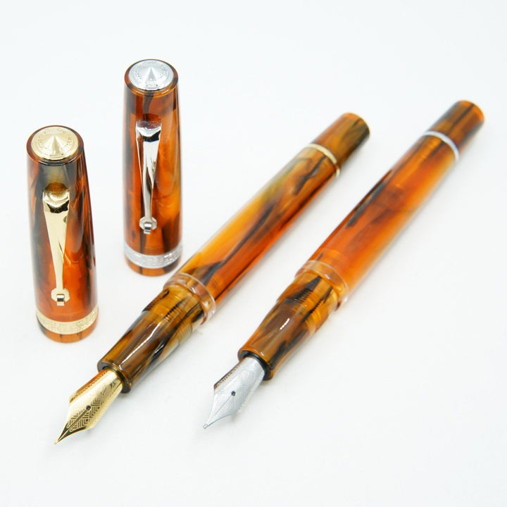 Armando Simoni Club Studio Brown Antelope Fountain Pen - Gold Trim