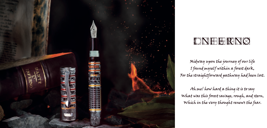 Montegrappa Dante Alighieri: Inferno Gold Rollerball Pen