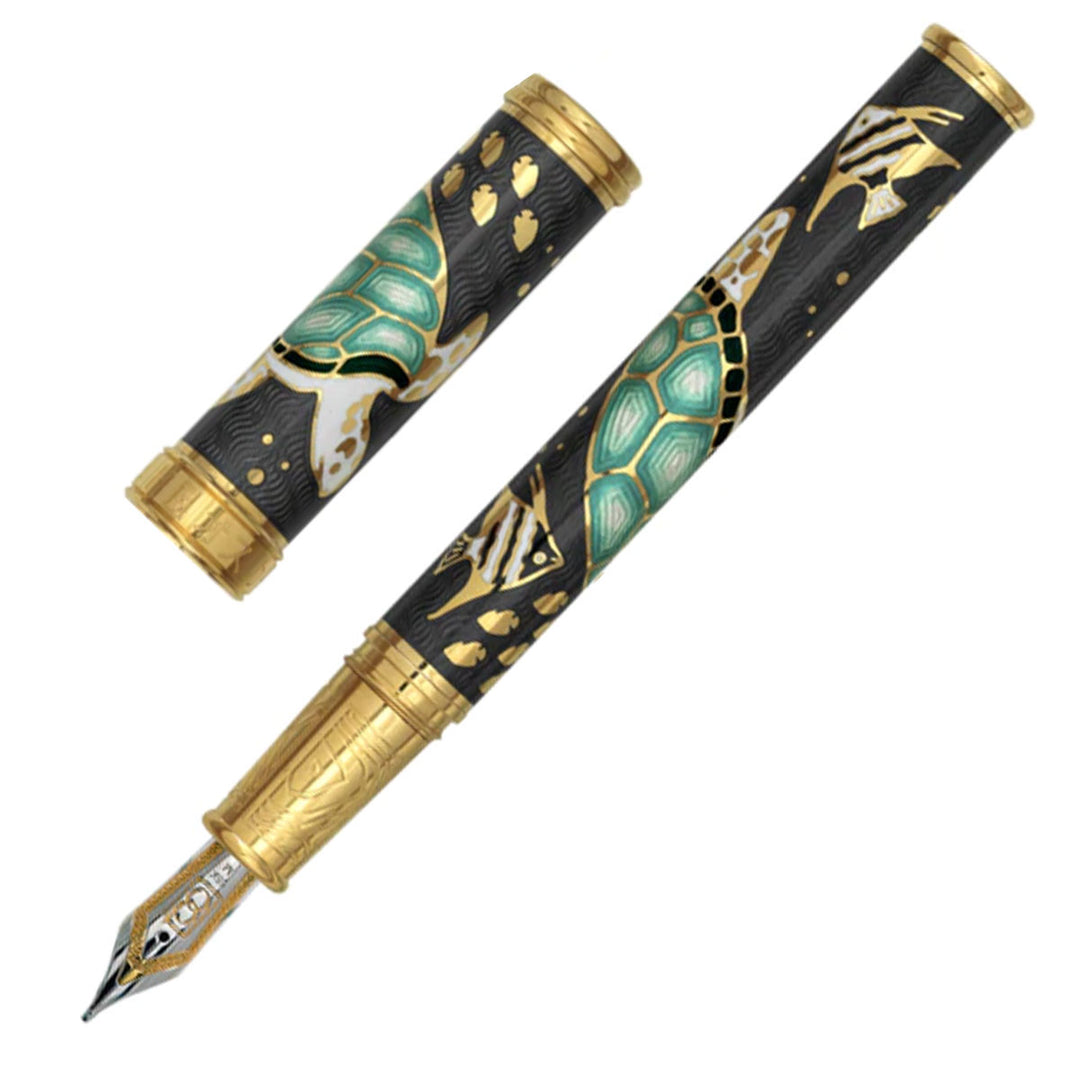 David Oscarson Sea Turtles Fountain Pen - Black