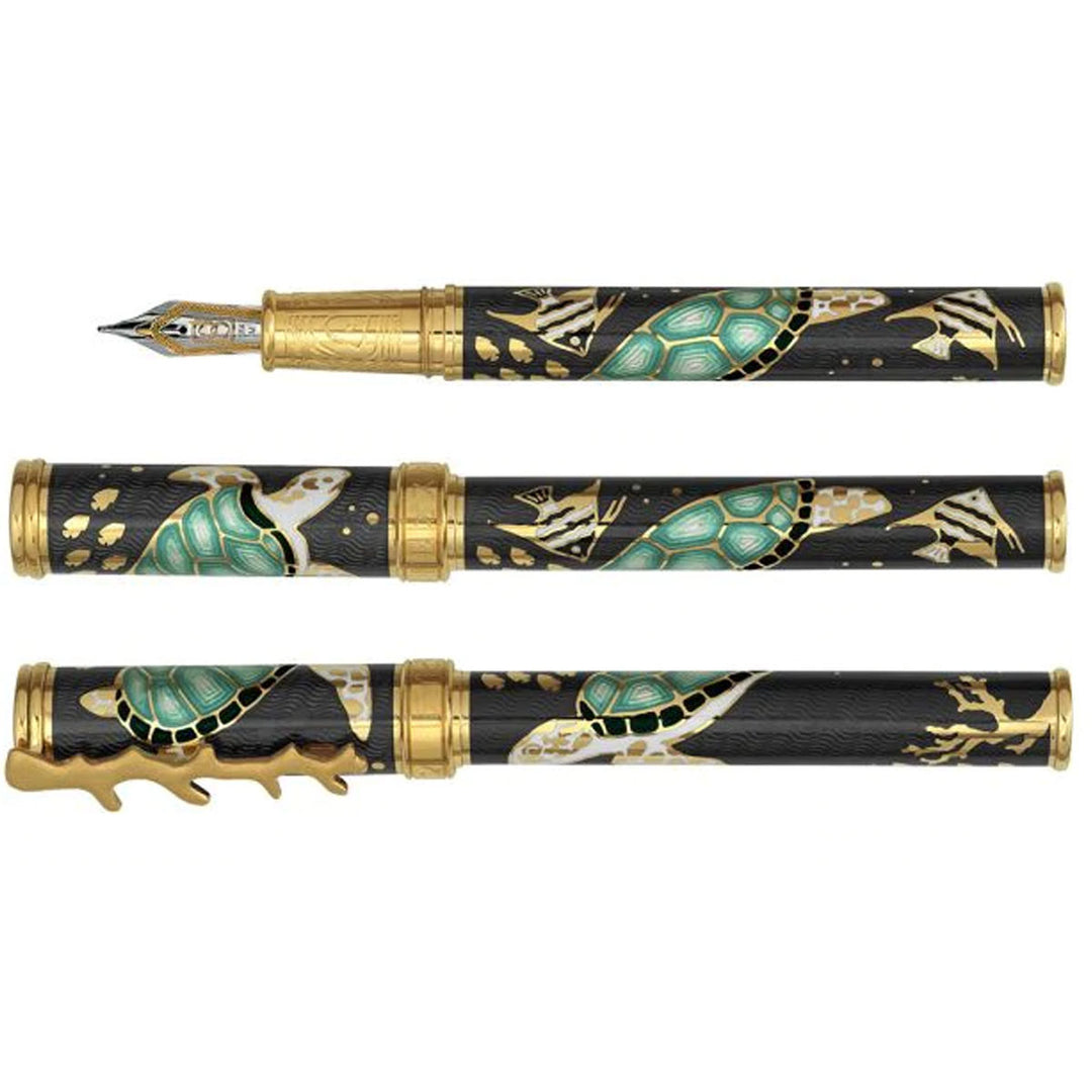 David Oscarson Sea Turtles Fountain Pen - Teal