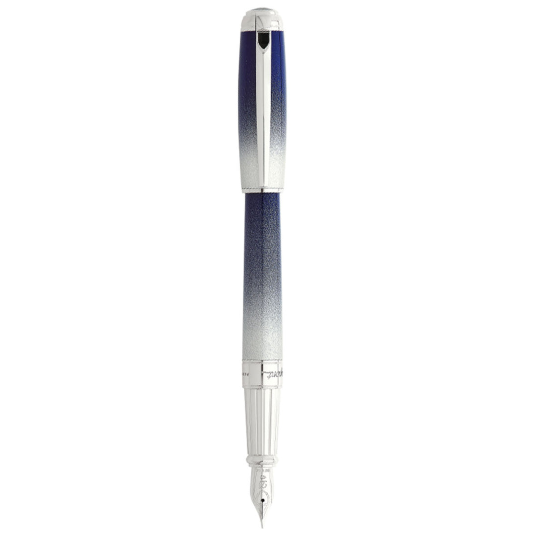 S.T. Dupont Line D Starburst Fountain Pen - Blue