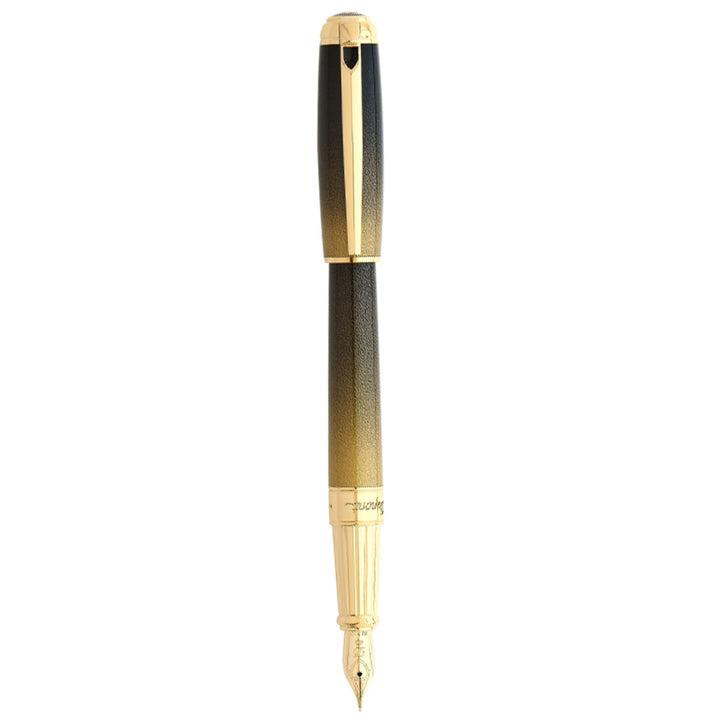 S.T. Dupont Line D Sunburst Fountain Pen - Black