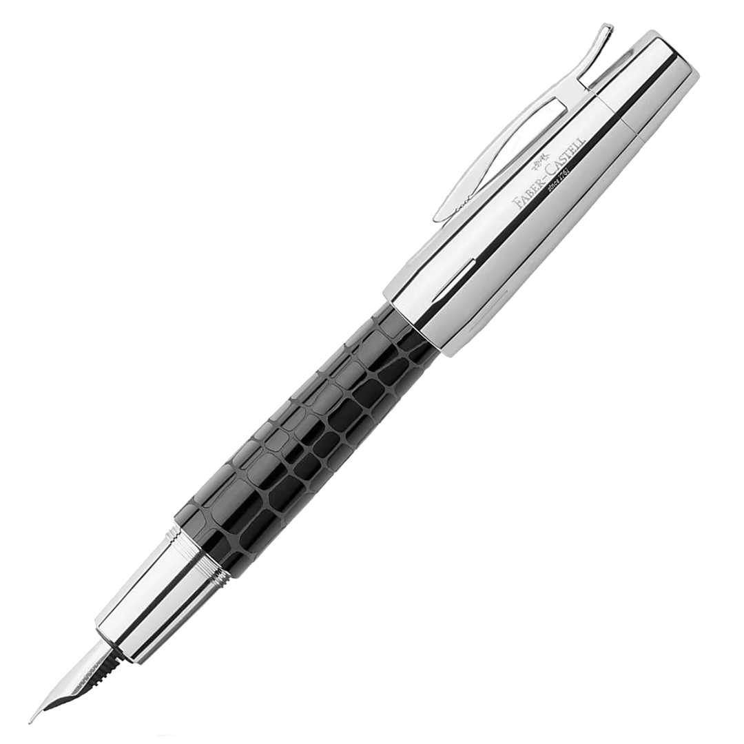 Faber-Castell E-Motion Precious Resin I - Crocodile Black Fountain Pen