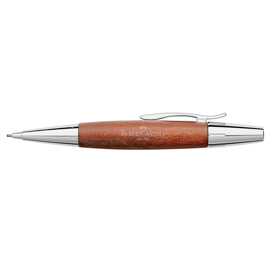 Faber-Castell E-Motion Wood & Polished Chrome-Brown Mechanical Pencil