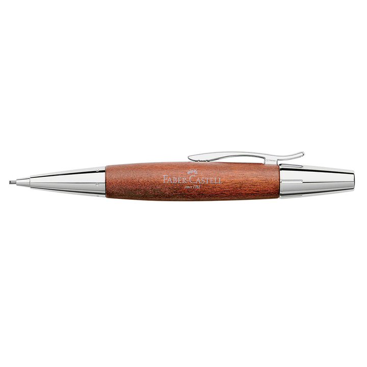 Faber-Castell E-Motion Wood & Polished Chrome-Brown Mechanical Pencil