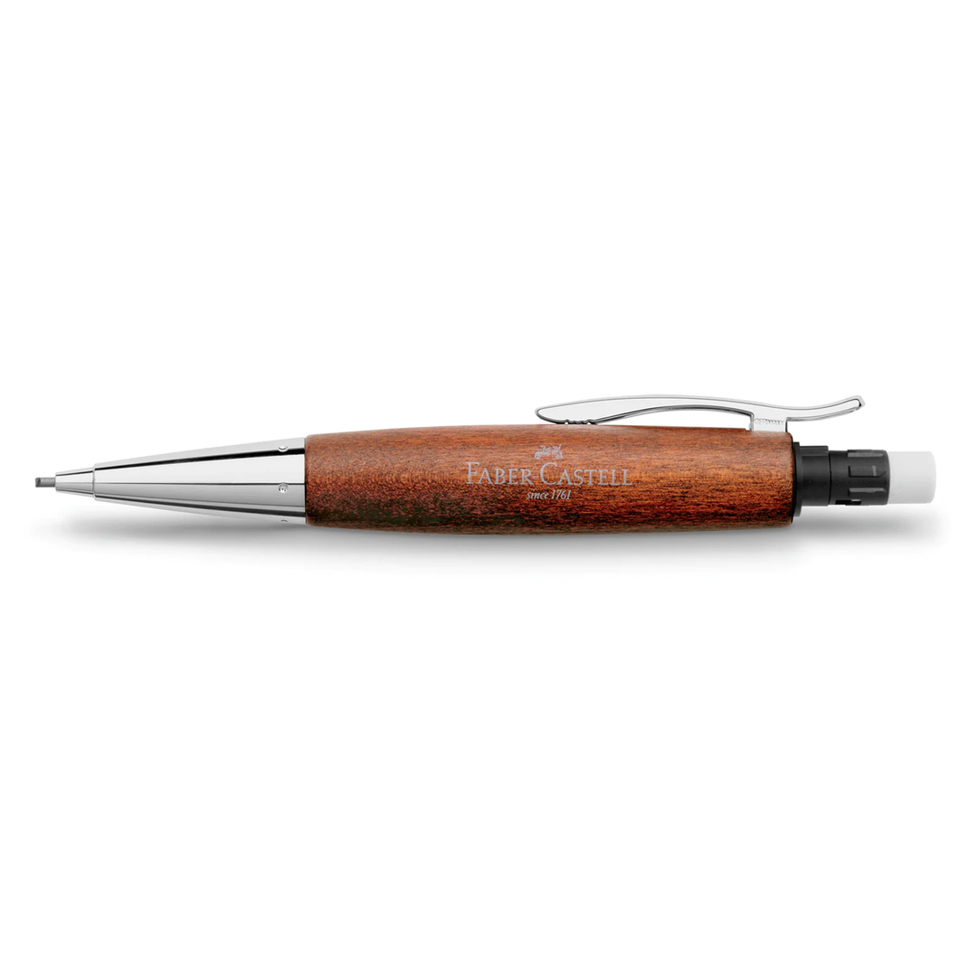 Faber-Castell E-Motion Wood & Polished Chrome-Brown Mechanical Pencil