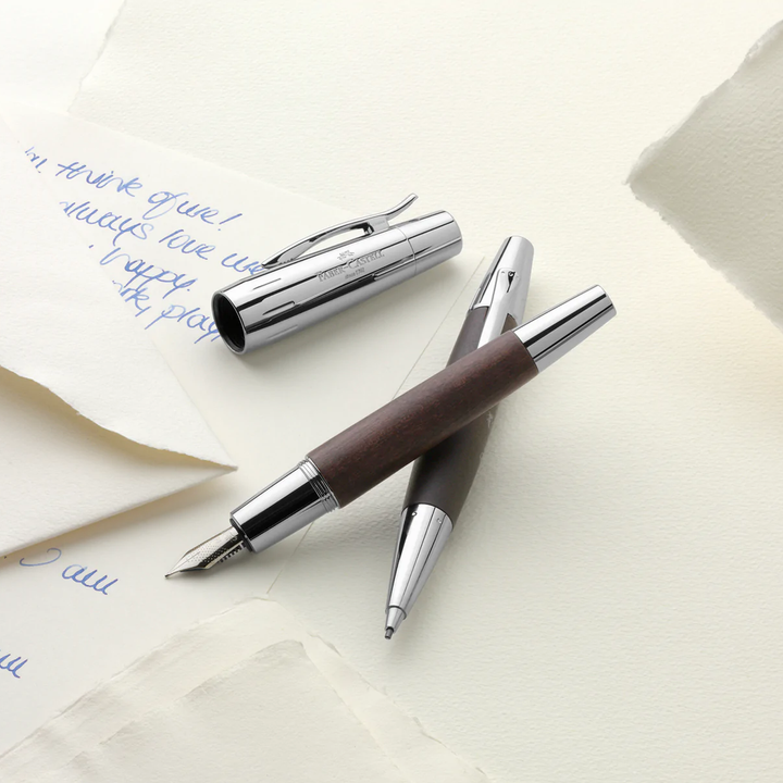 Faber-Castell E-Motion Wood & Polished Chrome-Dark Brown Mechanical Pencil