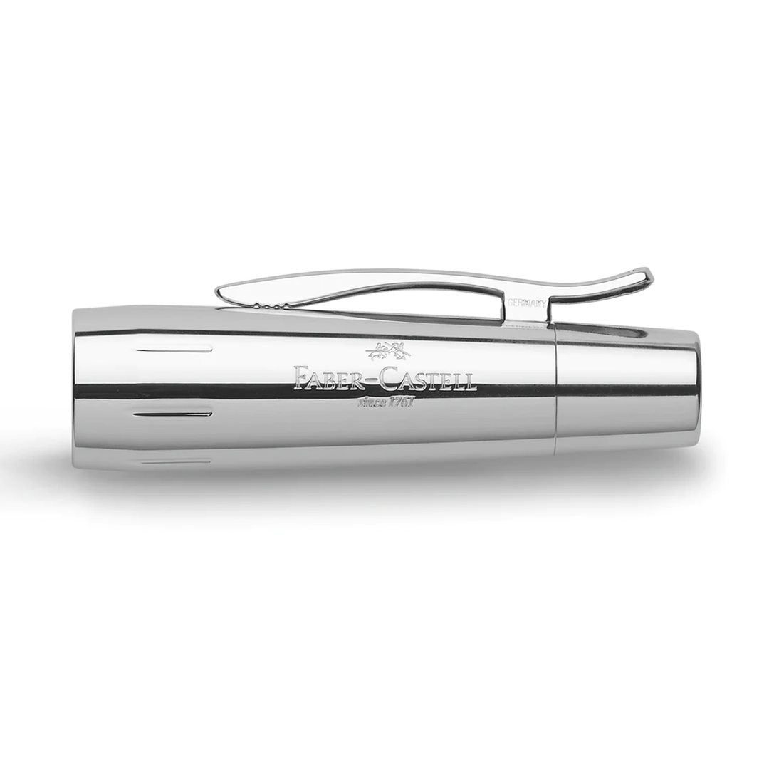 Faber-Castell E-Motion Wood & Polished Chrome-Dark Brown Fountain Pen