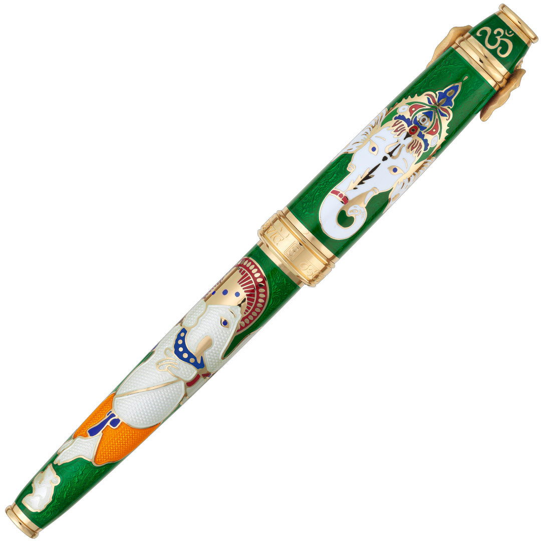 David Oscarson Lord Ganesha Rollerball Pen - Emerald Green