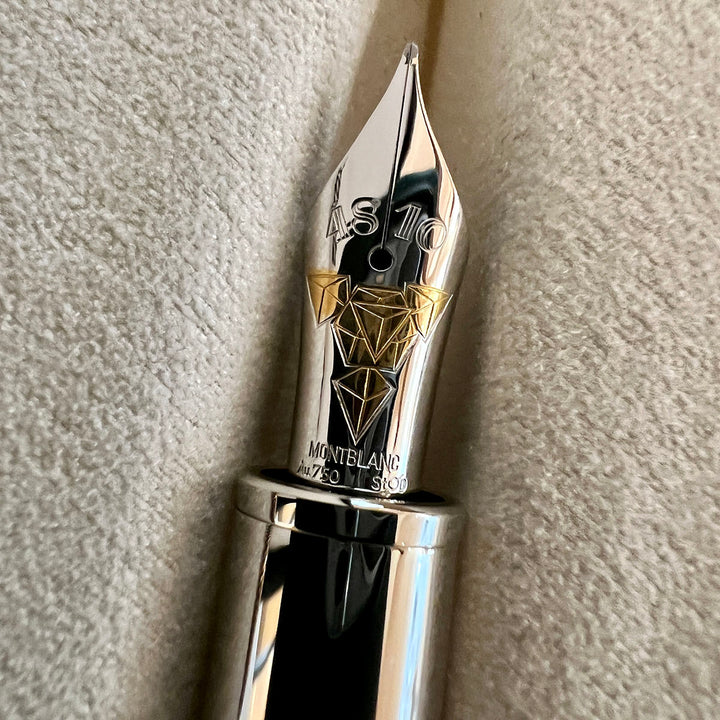 Montblanc Meisterstück Geometry Solitaire LeGrand Fountain Pen-Silver