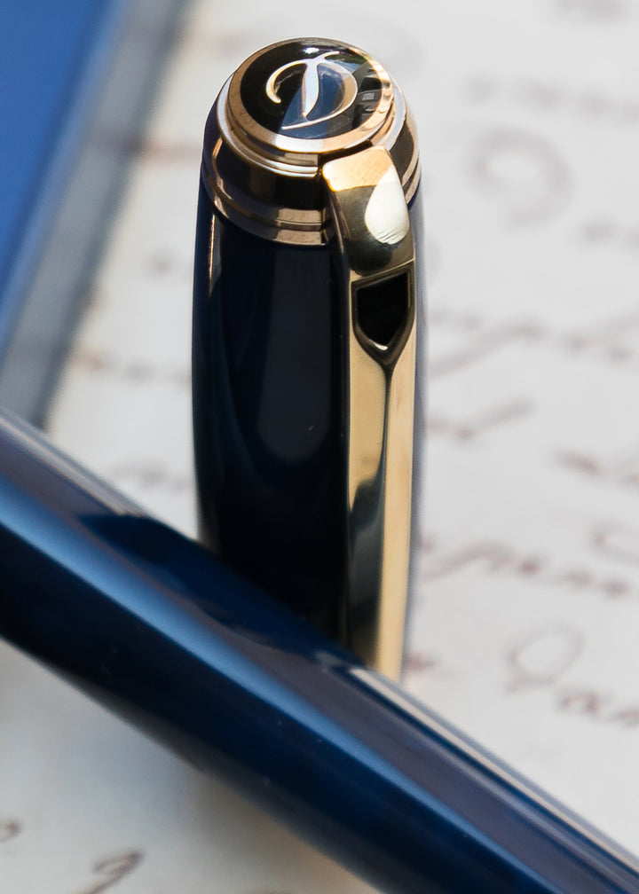 S.T. Dupont Line D Large Rollerball Pen - Atelier Blue Lacquer
