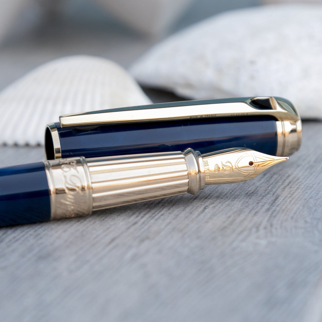 S.T. Dupont Line D Large Fountain Pen - Atelier Blue Lacquer