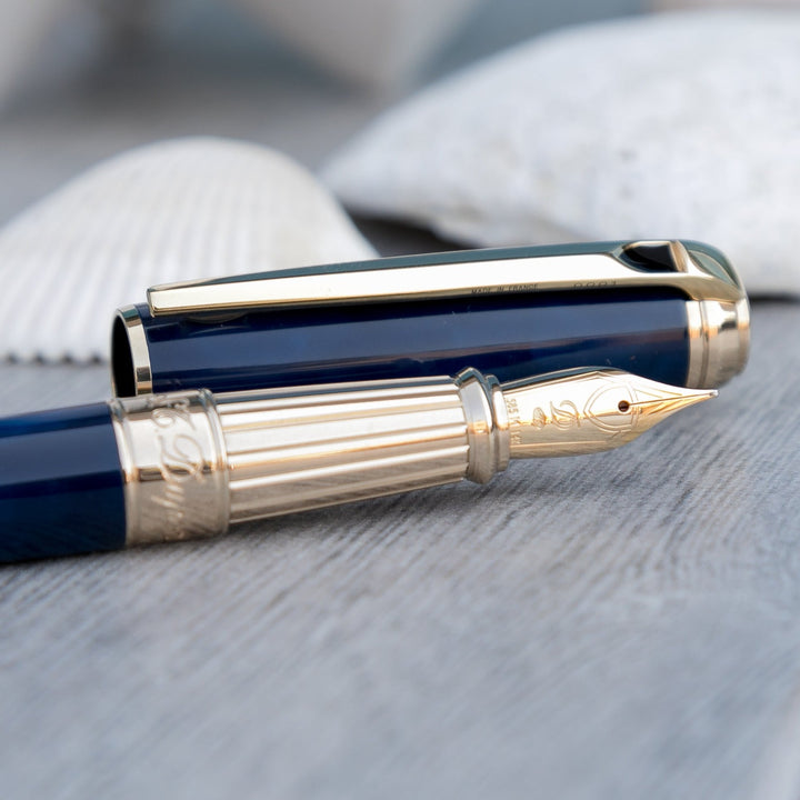 S.T. Dupont Line D Large Fountain Pen - Atelier Blue Lacquer