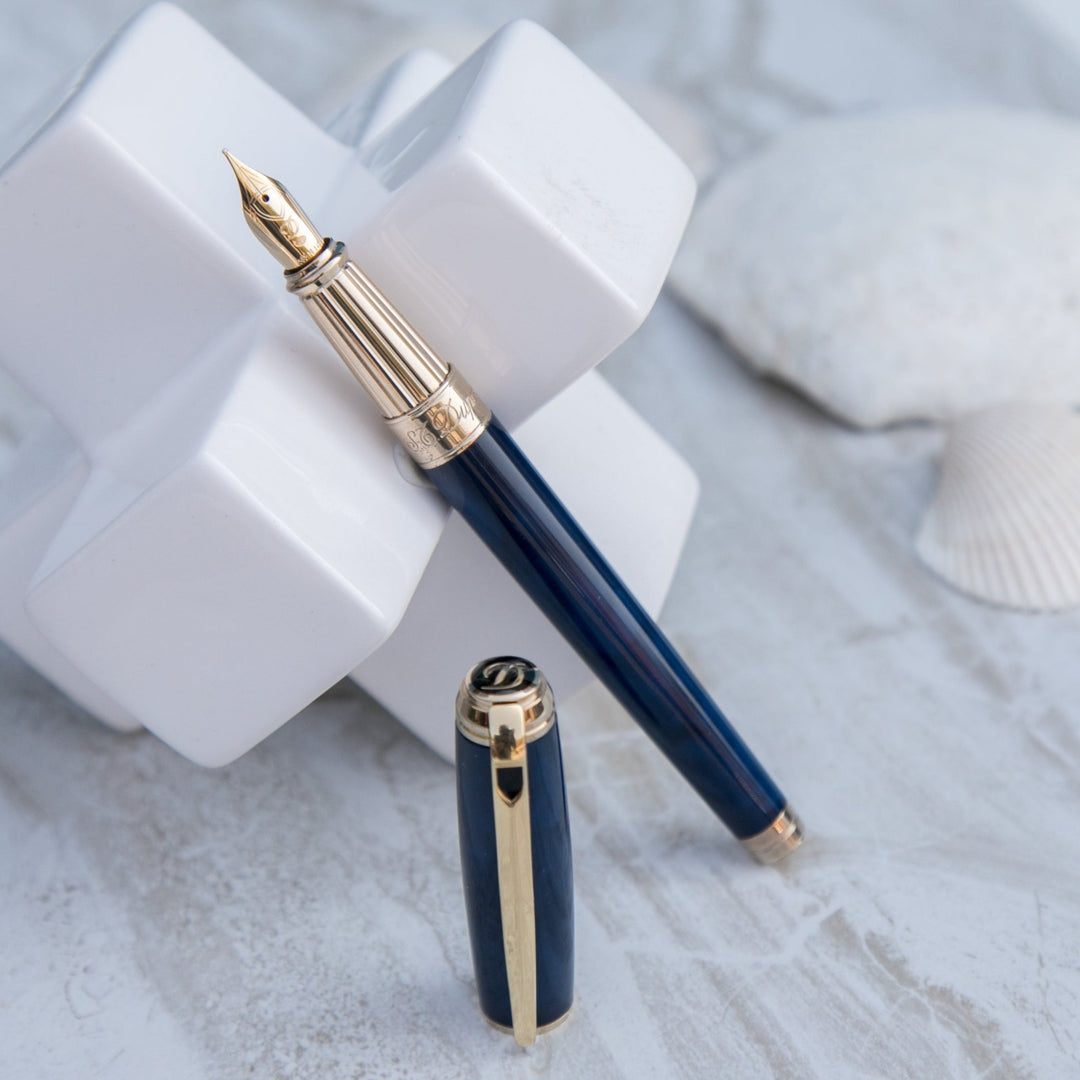 S.T. Dupont Line D Large Fountain Pen - Atelier Blue Lacquer