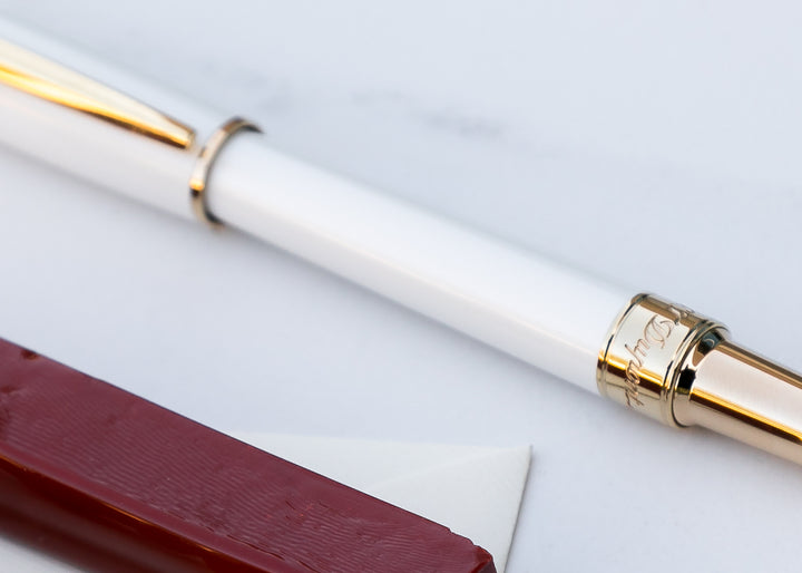 S.T. Dupont Line D Medium Fountain Pen - Pearl White