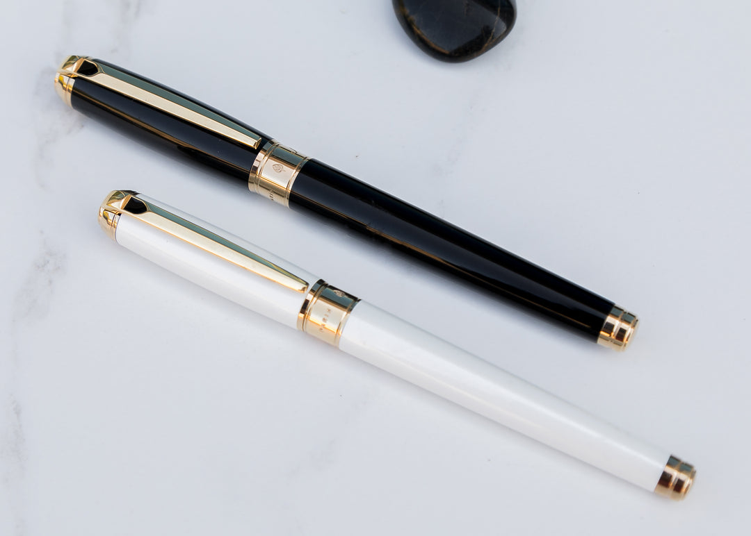 S.T. Dupont Line D Medium Fountain Pen - Pearl White