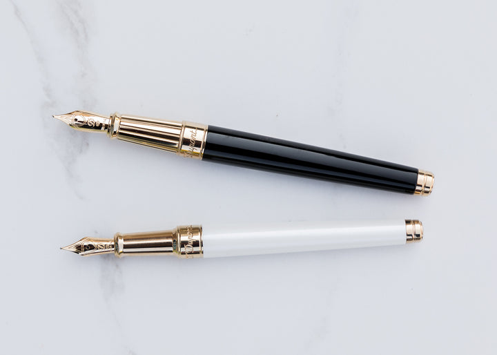 S.T. Dupont Line D Medium Fountain Pen - Pearl White