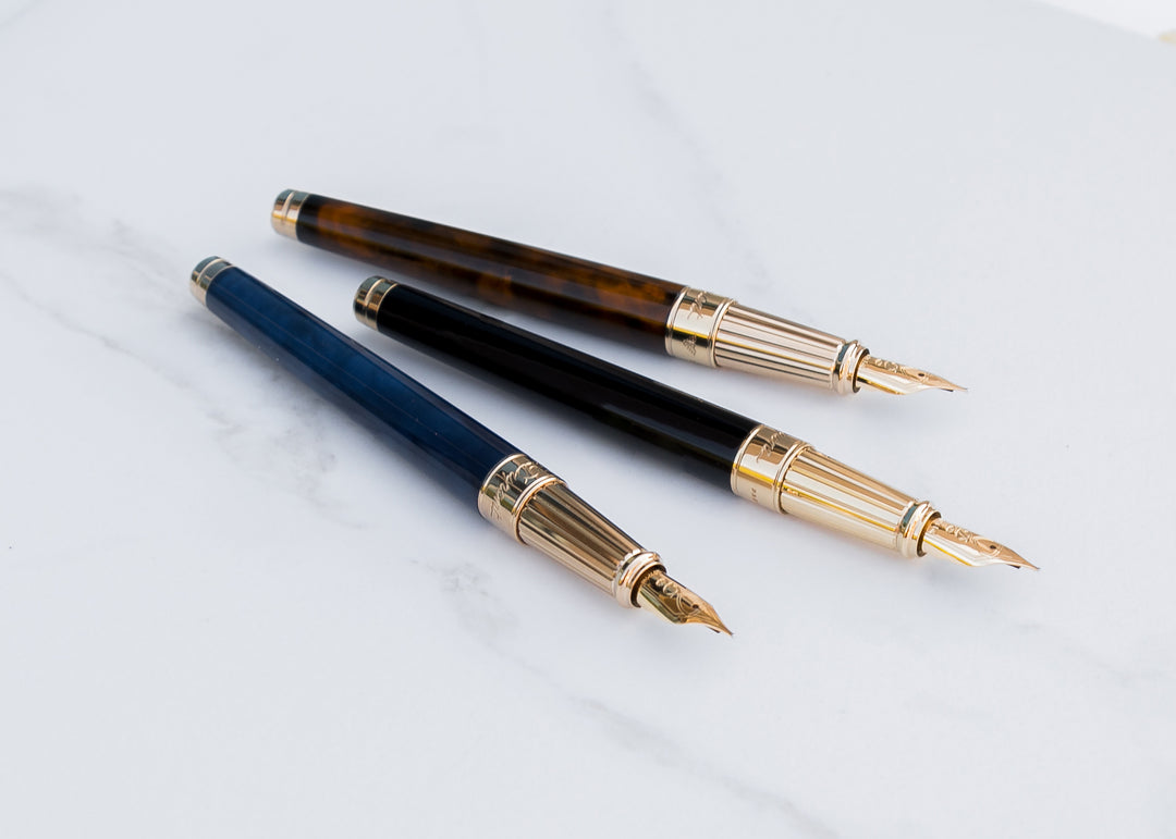 S.T. Dupont Line D Large Fountain Pen - Black & Gold