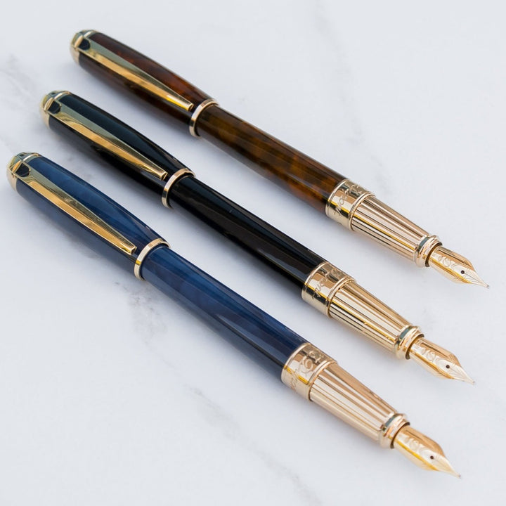 S.T. Dupont Line D Large Fountain Pen - Atelier Blue Lacquer