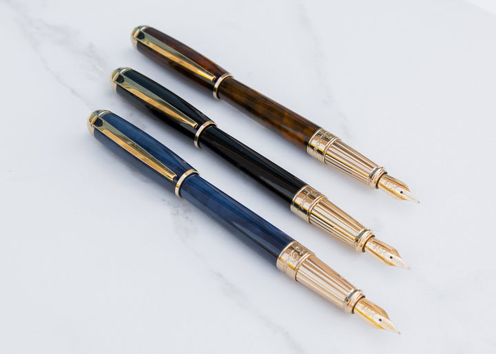 S.T. Dupont Line D Large Fountain Pen - Black & Gold