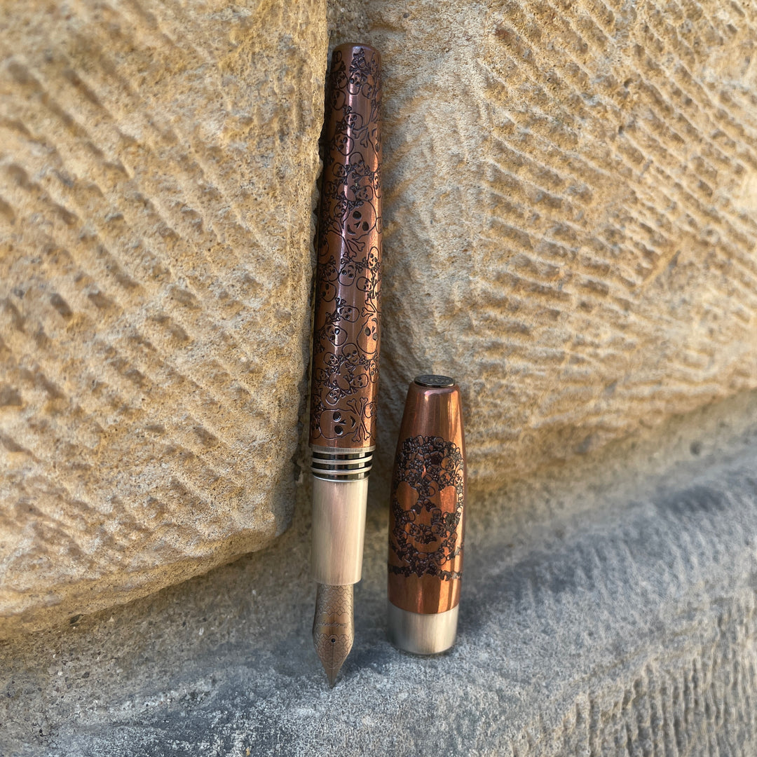 Montegrappa Fortuna Fountain Pen - Copper Merry Skull