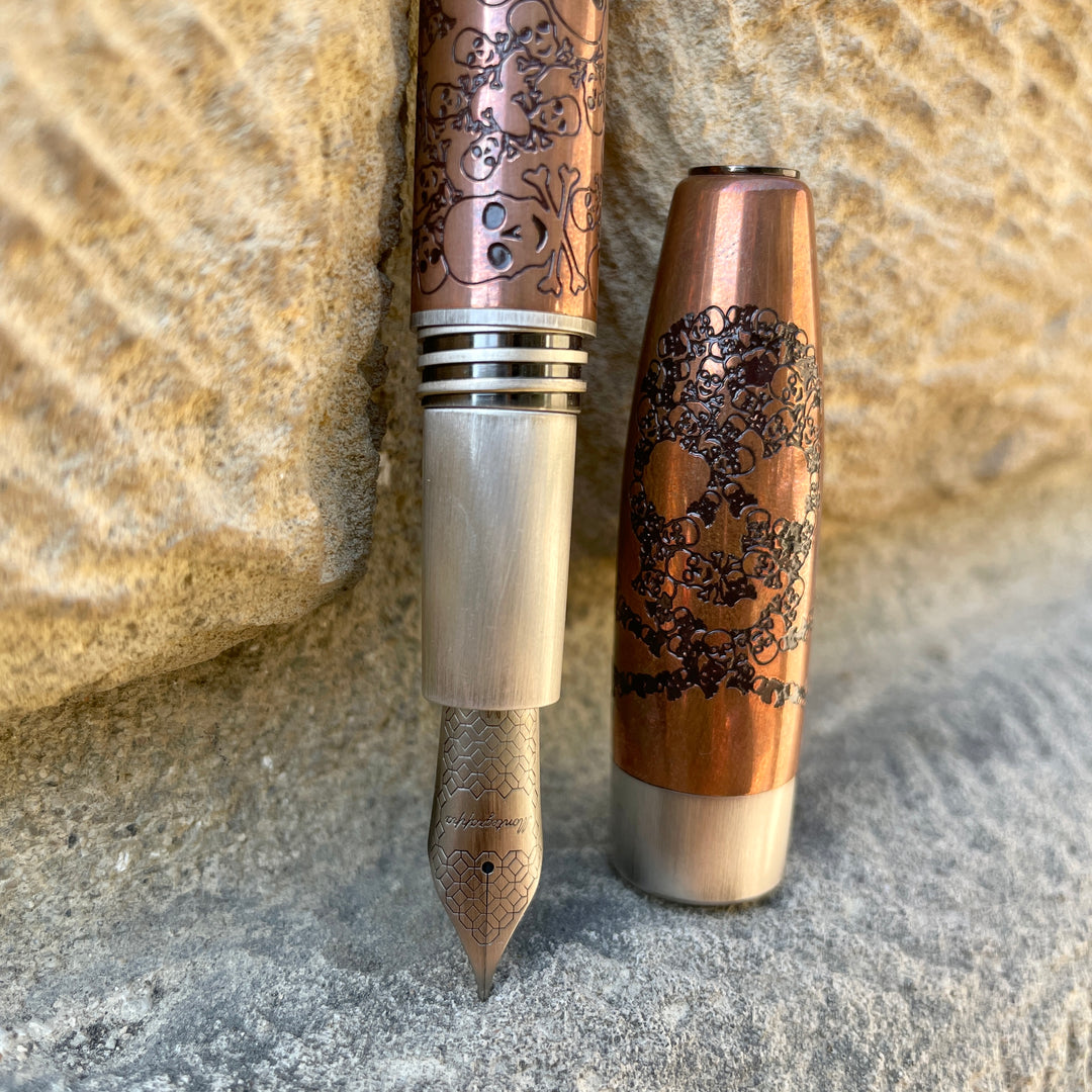 Montegrappa Fortuna Fountain Pen - Copper Merry Skull