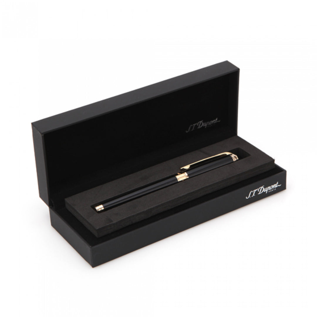 S.T. Dupont Line D Medium Fountain Pen - Black & Gold