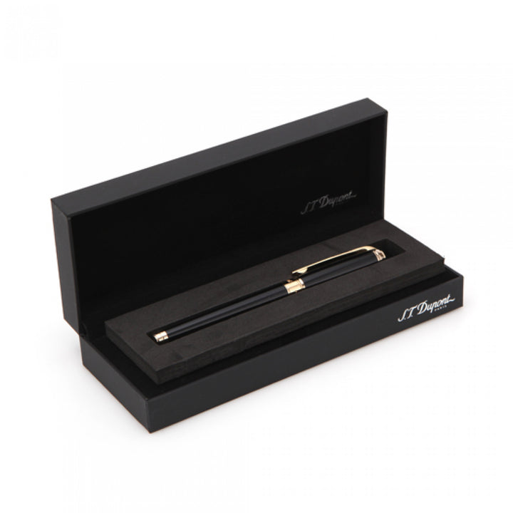 S.T. Dupont Line D Medium Fountain Pen - Black & Gold