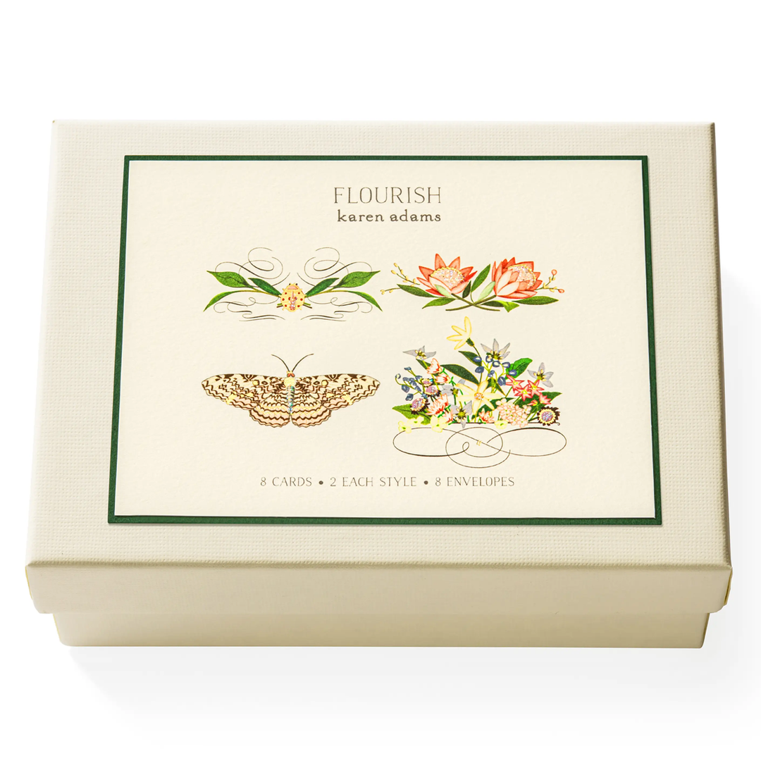 Karen Adams - Flourish Notecard Box (5.5" x 4.25")