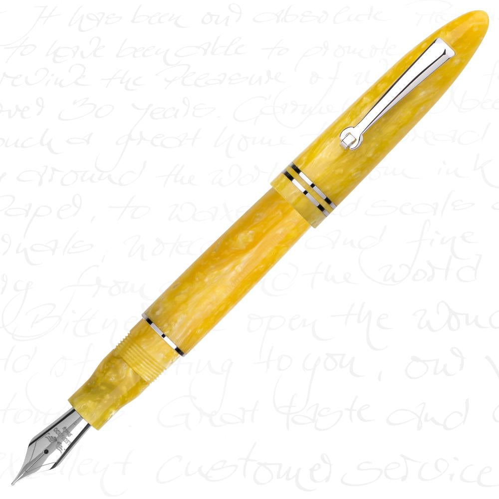 Leonardo Officina Italiana Furore Fountain Pen - Yellow Sun (Silver Trim)