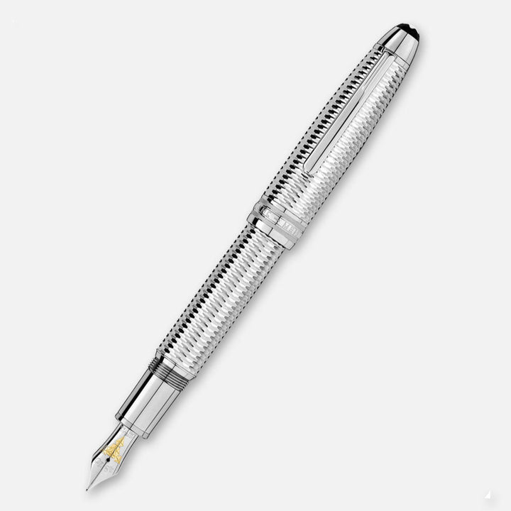 Montblanc Meisterstück Geometry Solitaire LeGrand Fountain Pen-Silver