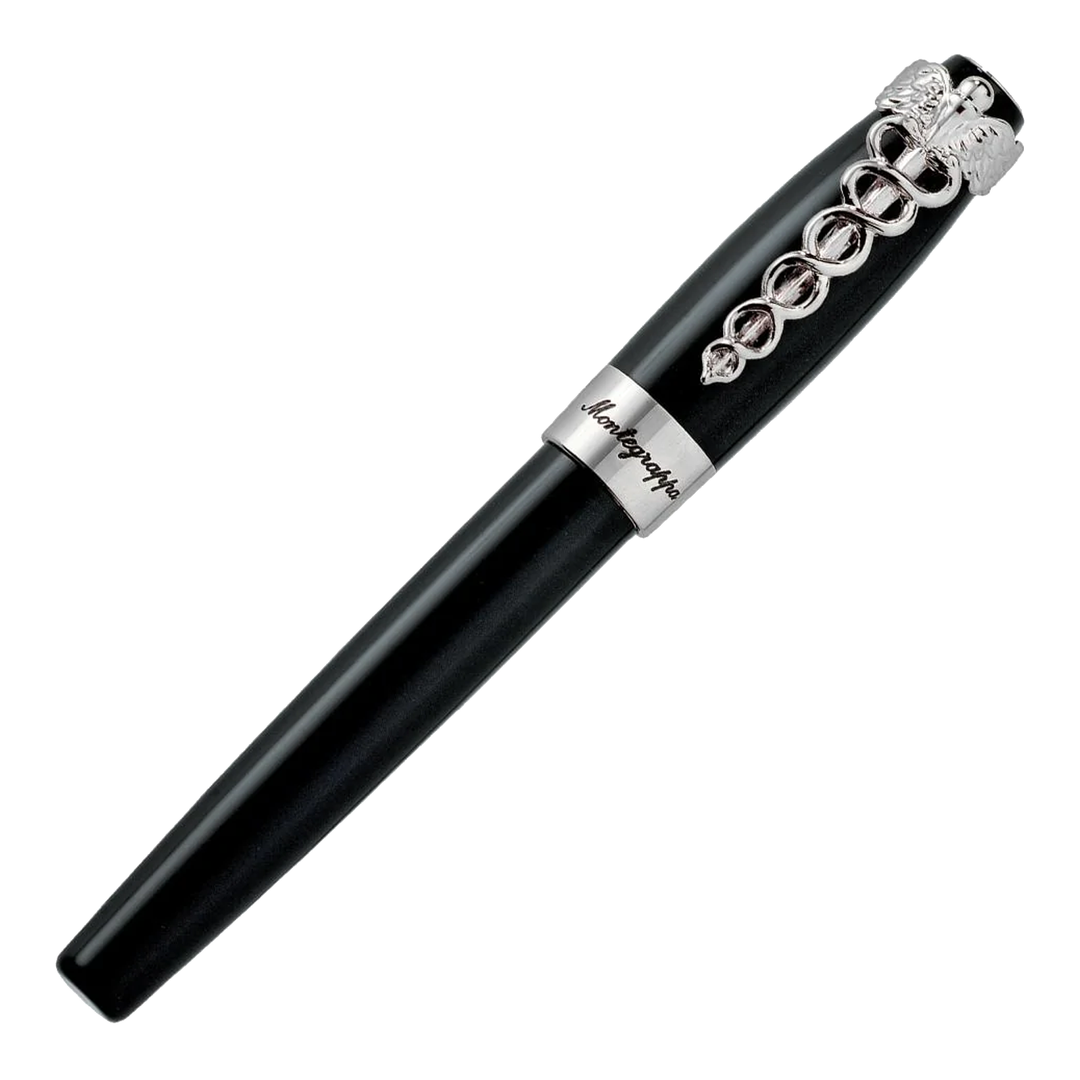 Montegrappa Caduceus Palladium & Black Fountain Pen