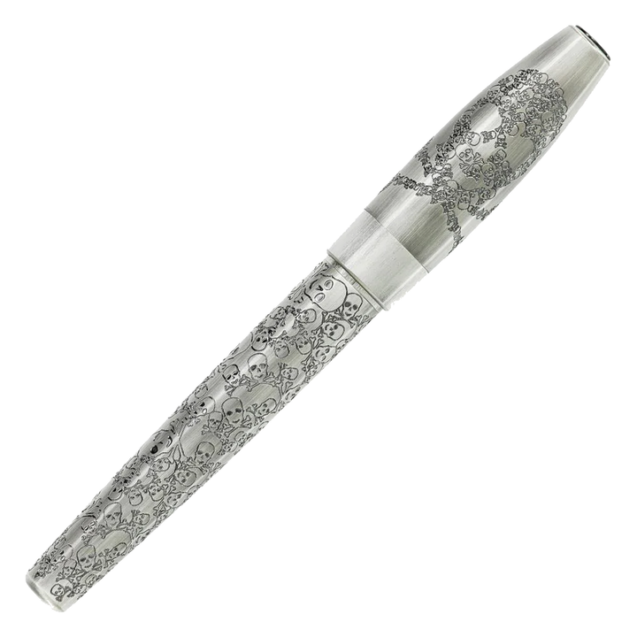 Montegrappa Fortuna Rollerball Pen - Silver Skull