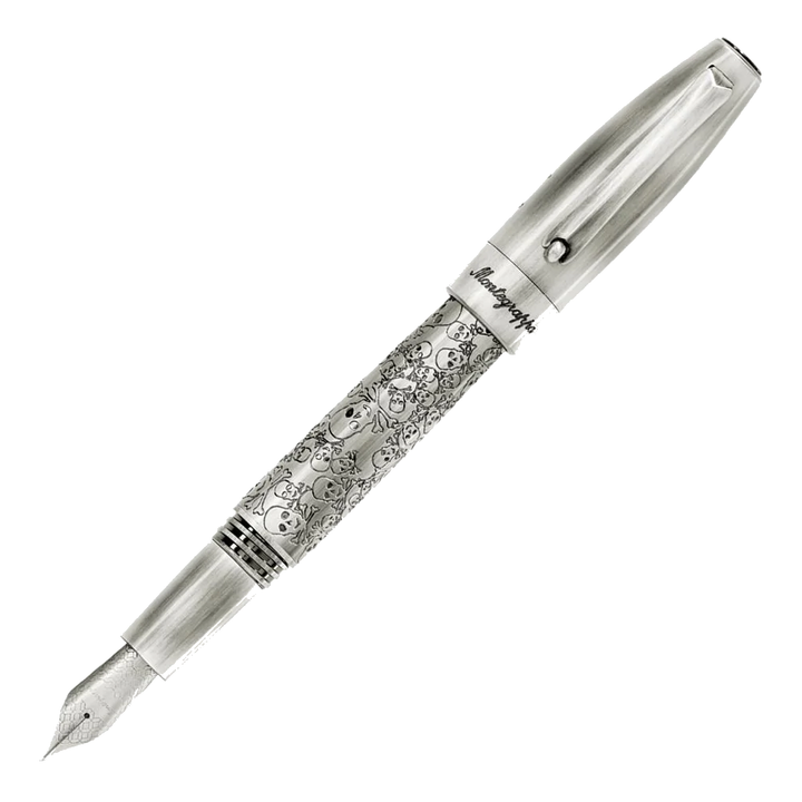 Montegrappa Fortuna Fountain Pen -  Silver Skull