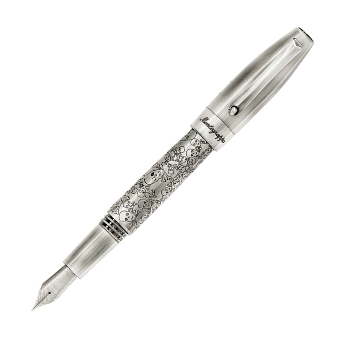 Montegrappa Fortuna Fountain Pen - Silver Merry Skull