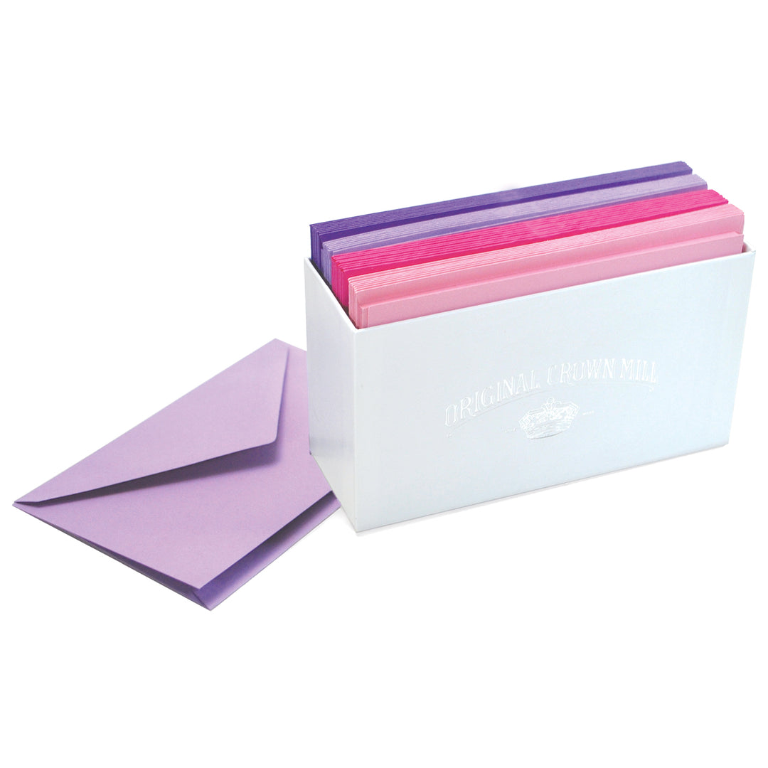 Color Vellum Note Card Assortments (4 colors with 8 sets each) 3.5x5"| Original Crown Mill