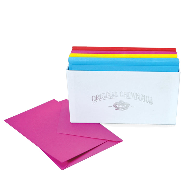 Color Vellum Note Card Assortments (4 colors with 8 sets each) 3.5x5"| Original Crown Mill
