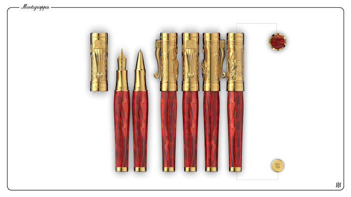 Montegrappa Ten Commandments Red / Vermeil - Fountain Pen