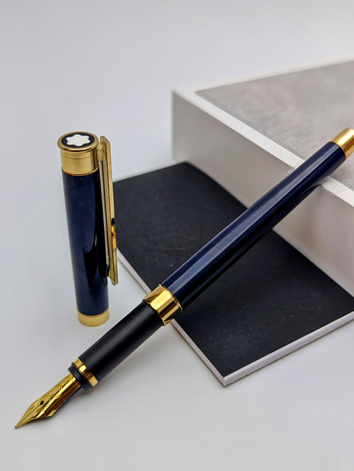 Montblanc Nobless Blue Laquer Gold Plated Fountain Pen