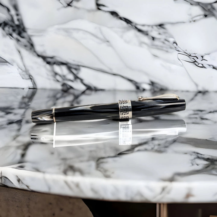 Montegrappa Extra 1930 Black & White Celluloid  - Fountain Pen