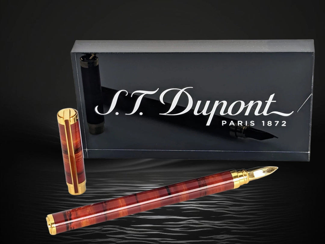 S.T. Dupont Classic Slim Brown Lacquer Fountain Pen - Vintage
