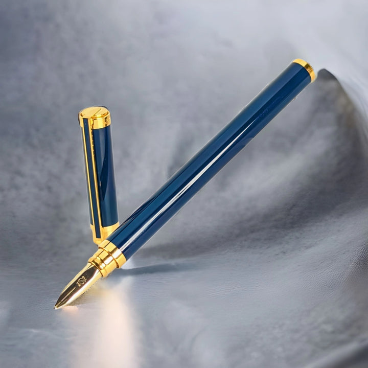 S.T. Dupont Classic Slim Dark Blue Lacquer Fountain Pen - Vintage