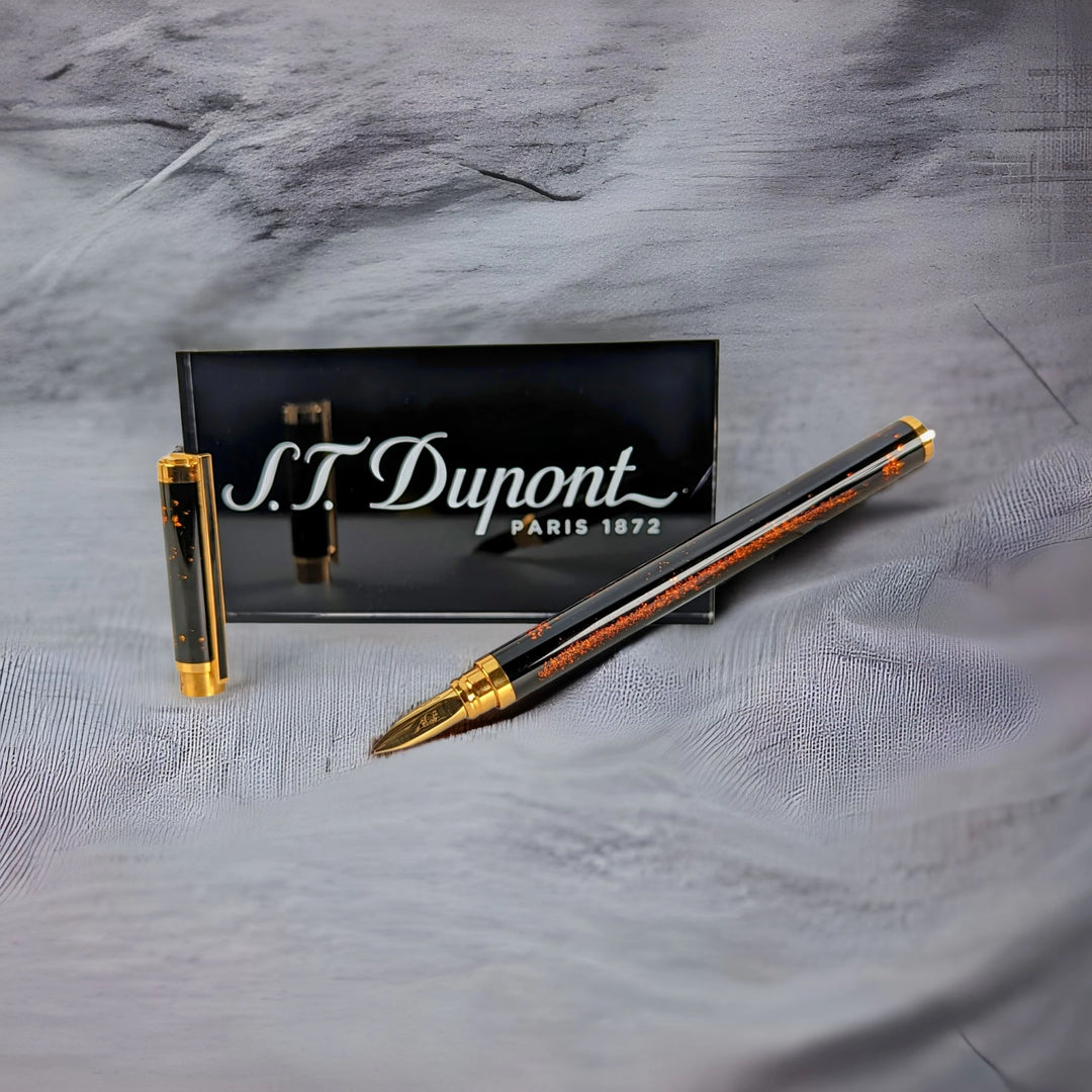 S.T. Dupont Classic Slim Gold Dust & Chinese Lacquer Fountain Pen - Vintage