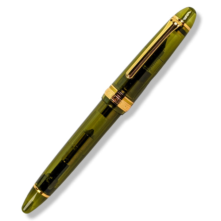 Sailor 1911 Realo Champaign Dark Green Demonstrator Fountain pen with Gold Trim