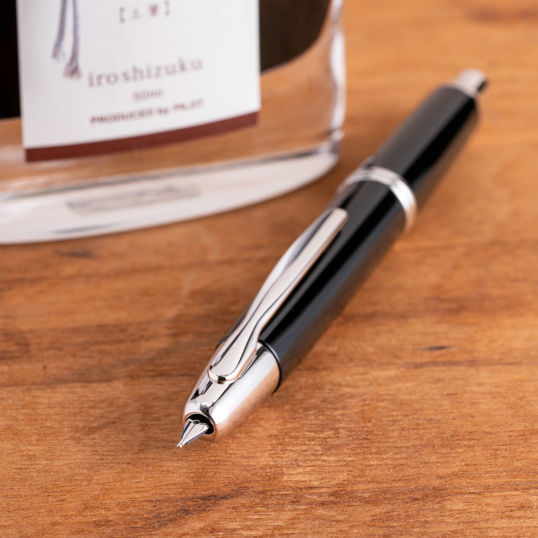 Pilot Vanishing Point Black / Rhodium Fountain Pen